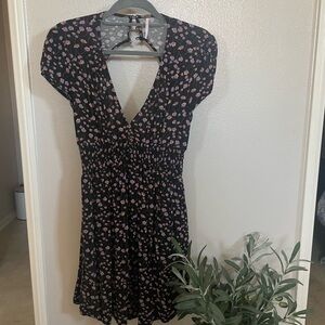 Free People Floral Black Dress